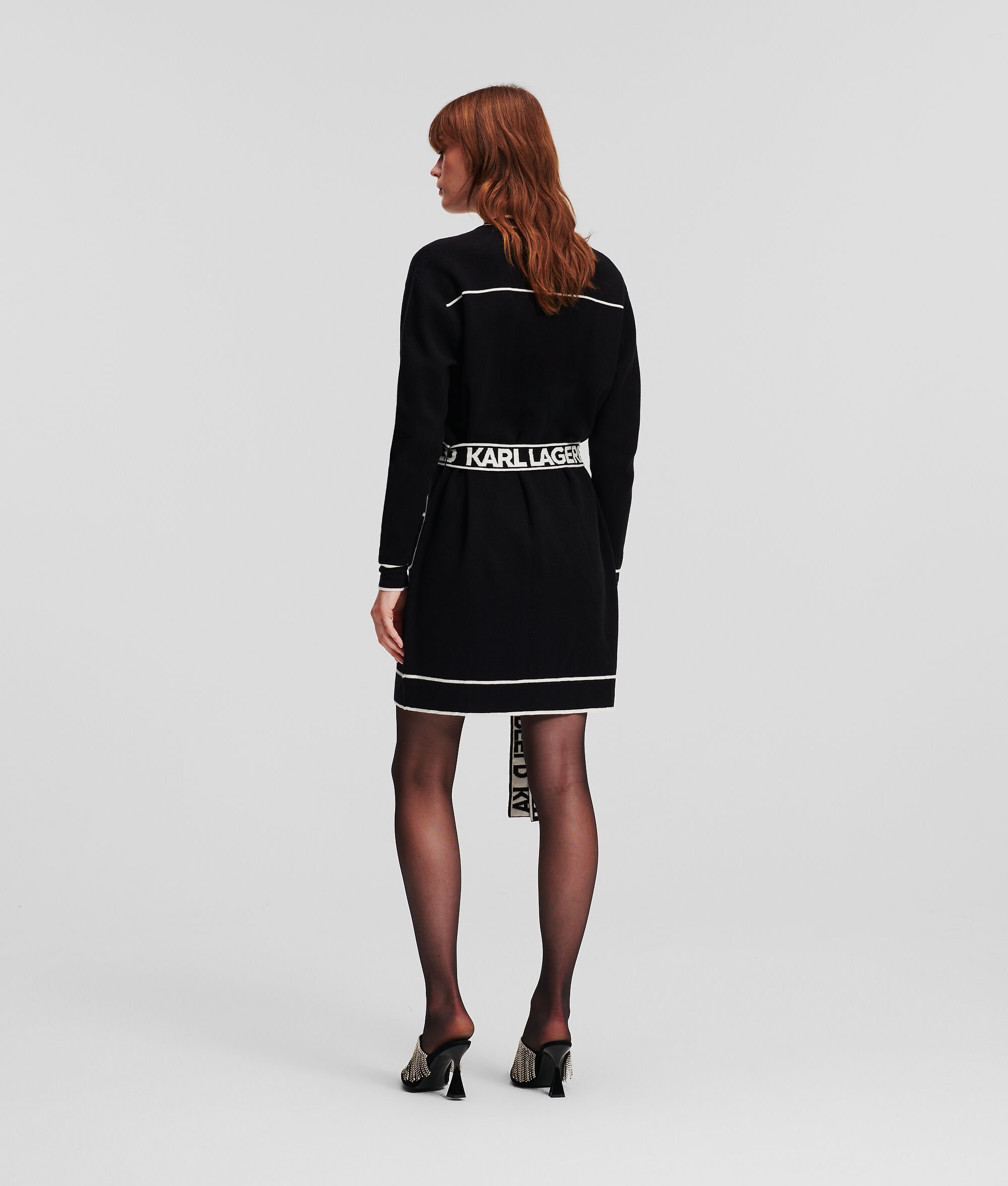 (image for) Superb KARL LOGO BELTED CARDIGAN